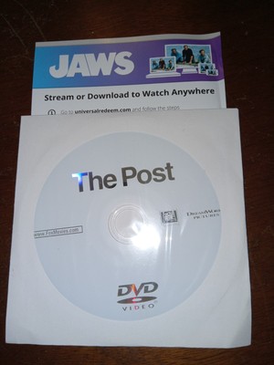The Post-Tom Hanks-DVD(in paper sleeve) + Jaws-4K Digital Copy-Steven Spielberg
