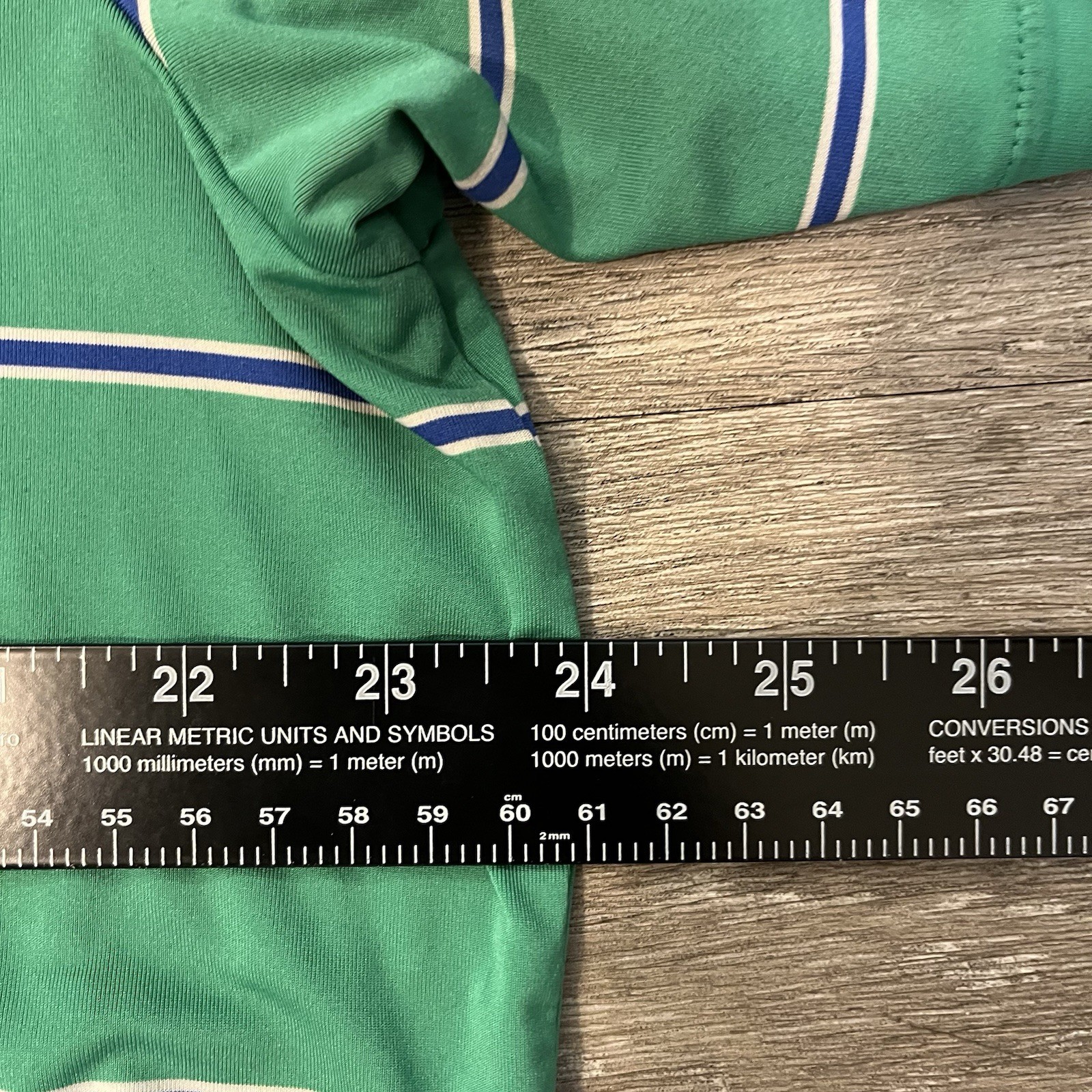 RLX Ralph Lauren Polo Shirt Mens L Green Golf Stripe Button Embroidered Stretch thumbnail 5