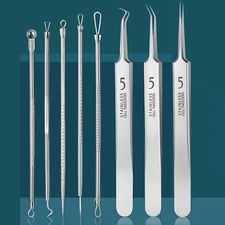 Acne Needle Blackhead Remover Pimple Blemish Comedone Extractor Tweezer Tool Kit