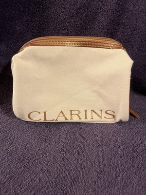 New Clarins Makeup Case Purse Bag Canvass