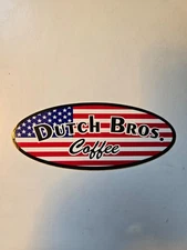 DUTCH Bros STICKER American FLAG Red WHITE BLUE Rare COFFEE Original VINTAGE HTF