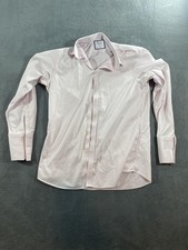 Charles Tyrwhitt Dress Shirt Mens 17 34/35 Pink Extra Slim Non Iron Cotton