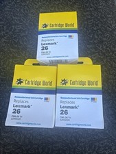 3 pc Lexmark 26 Color Ink Printer Cartridge