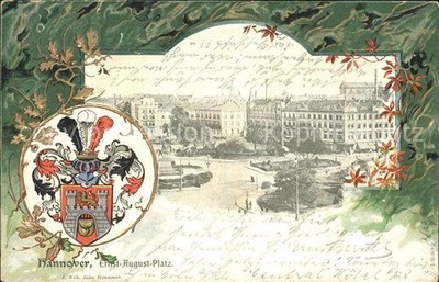 Hanover City Ernst August Square Coat of Arms Railway Post