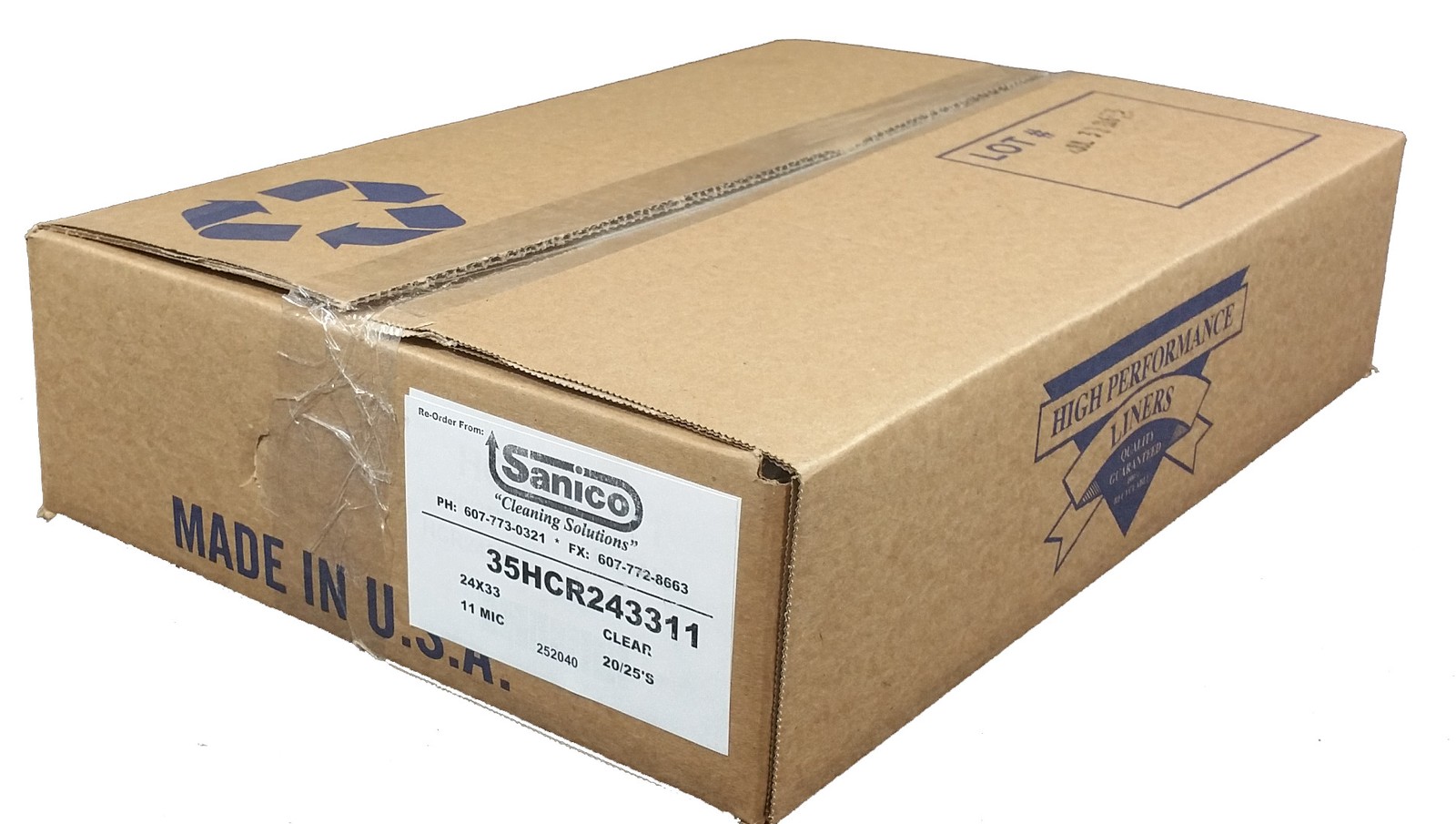 Sanico Coreless Roll - 24 x 33, 11 mic, Clear , 20/25/cs