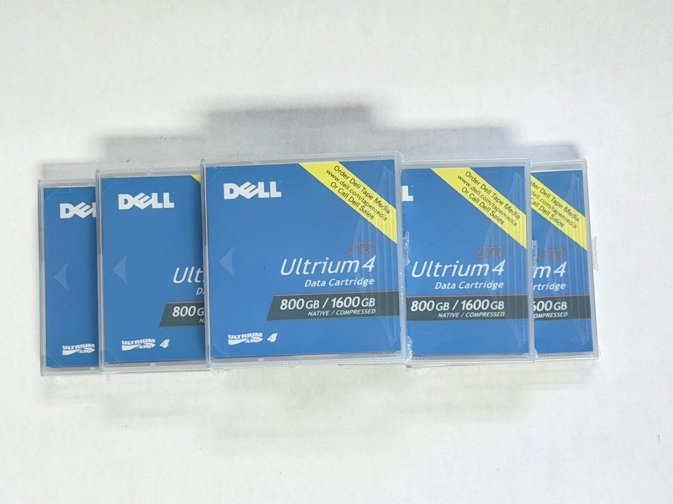 Lote de 5 cartuchos de cinta Dell LTO-4 #YN156 cinta de datos de almacenamiento 800 GB / 1600 GB - NUEVO Foto 3 de 4