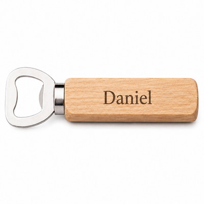 Flaschenöffner Holz personalisiert Gravur Wunschtext Geschenk Neu
