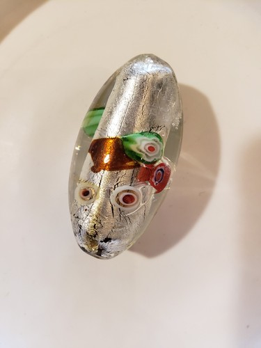 Super Large Lampwork Foil Millefiori Bead  (E10)