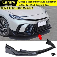 FITS 2025-2027 TOYOTA CAMRY SE XSE GLOSSY BLACK SPORT STYLE FRONT LIP SPLITTER
