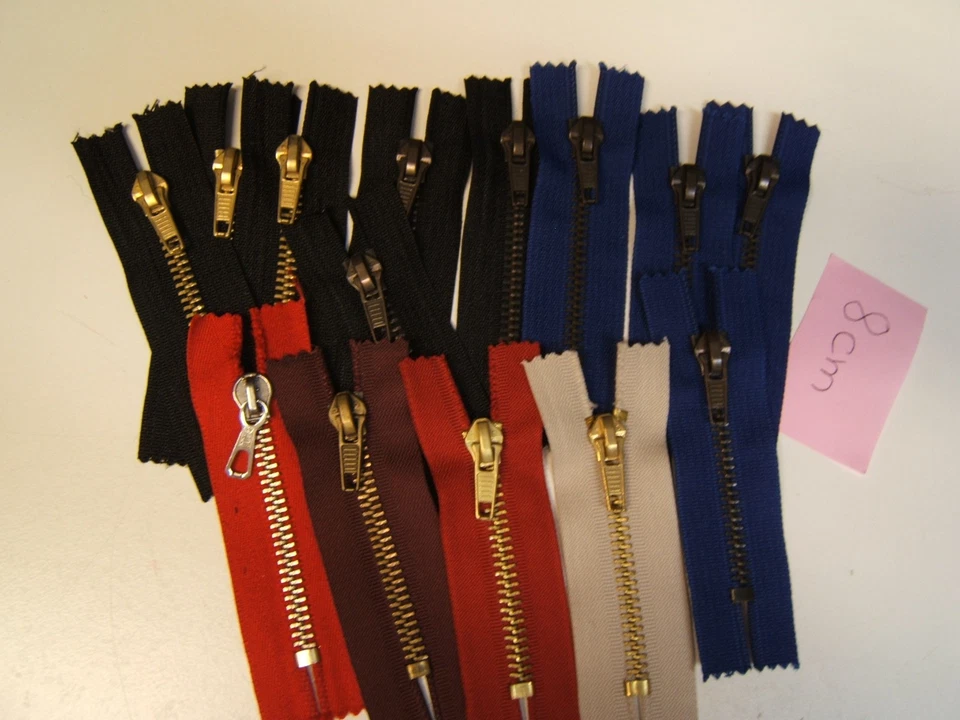 60 Jeans Reißverschlüsse, 8-20cm, unteilbar, 6mm Metall - Bild 2 von 4