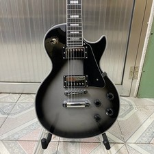 Customized Silver LP Electric Guitar with Chrome Hardware and Fast Shipping