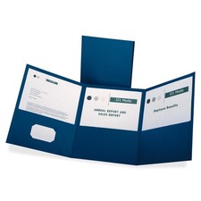Esselte ESS59802 Tri-fold Pocket Folders Blue 150 Sheet Capacity