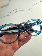 Gucci GG0165O Blue Round Full Rim Plastic Eyeglass Frames 48-21 145
