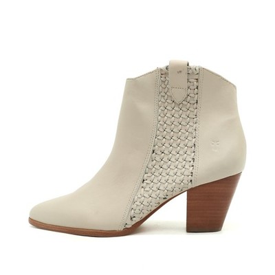 Frye Damen 3474839-LAT Stiefeletten Beige Leder Details Stiefel EU 39,5