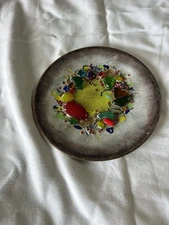 mid-century modern Murano glass plate with a millefiori design
