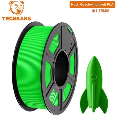 TECBEARS 1KG PLA Hohe Geschwindigkeit 600mm/s 1,75mm 3D Filament Schnelle Grün