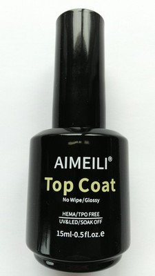 AIMEILI Ultra Shine No Wipe Top Coat 15ml transparent farblos UV Fluoreszierend