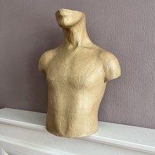 Vintage Papier Mache Male Mannequin Torso Gothic Sculptural