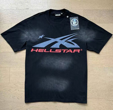 HELLSTAR Mens Black Graphic Logo Cotton Crew ...