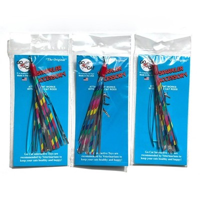 3 x Go Cat Sparkler Accessory Refill Da Bird Cat Catcher Da Bee Pole Wand Kitten