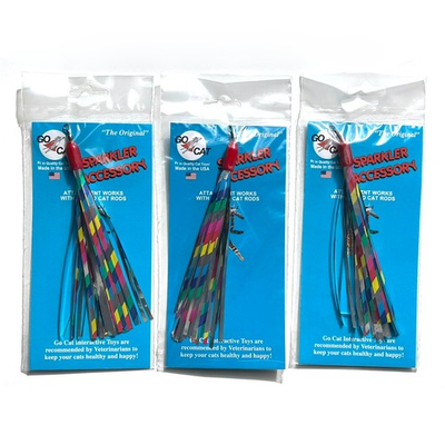 #ad 3 x Go Cat Sparkler Accessory Refill Da Bird Cat Catcher Da Bee Pole Wand Kitten $16.98