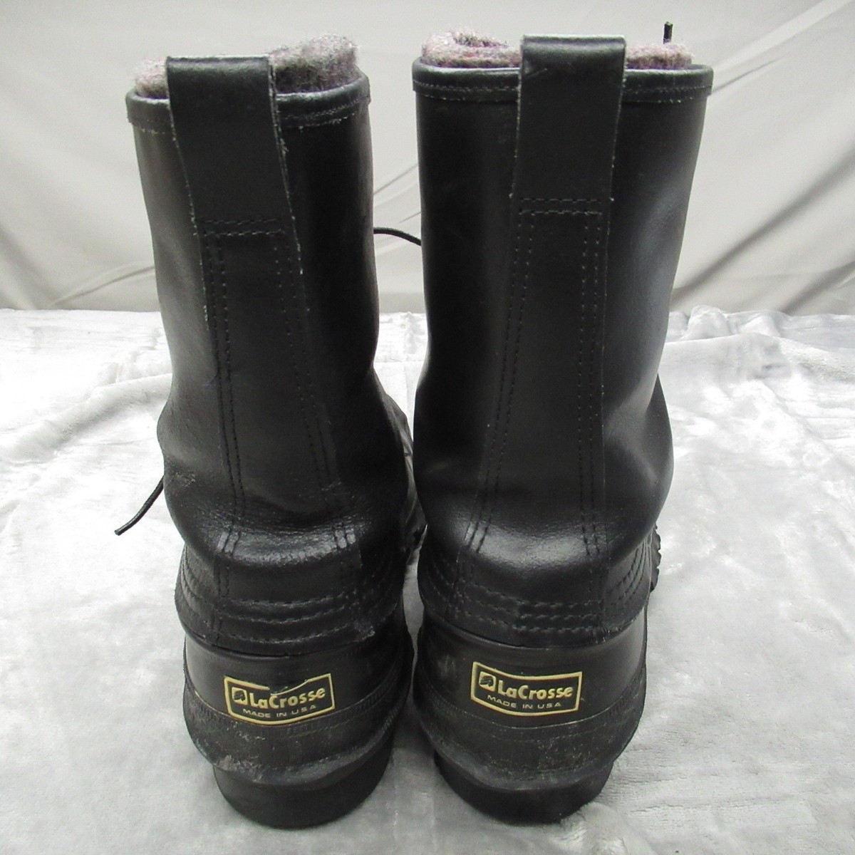 LaCrosse De Icer Boots Mens 10 Black Leather Rubber Duck  display picture 1