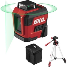 Green Cross Line Laser Level 100ft Rechargeable Tripod Bag