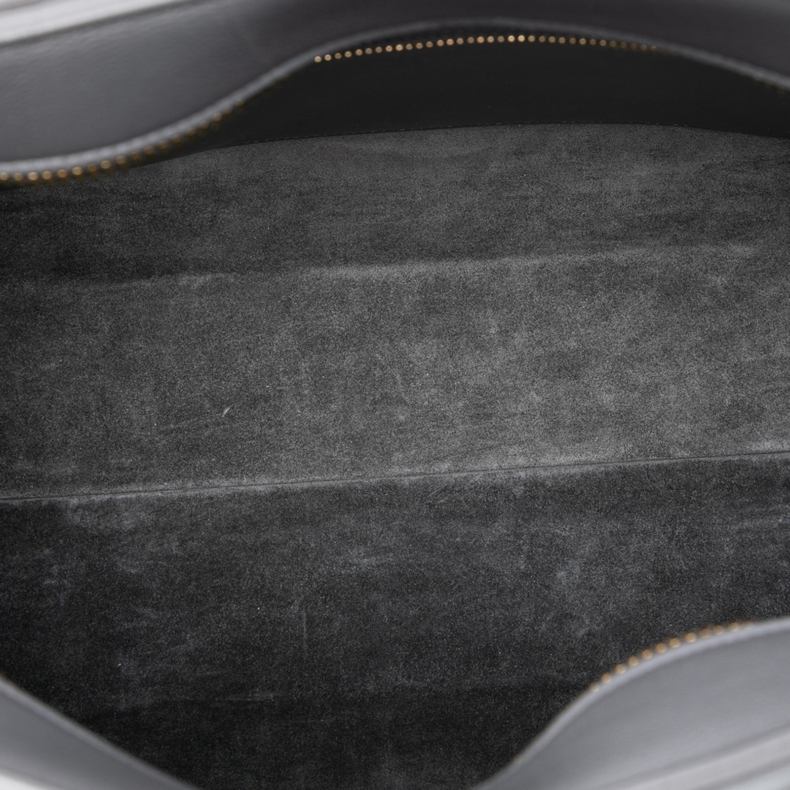 Authenticated Saint Laurent Medium Leather Monogram Cabas Dark Gray Calf Satchel thumbnail 4