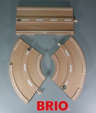 BRIO ROAD TRACK PIECES 1 x STRAIGHT 2 x CURVE Wooden Railway Train Set