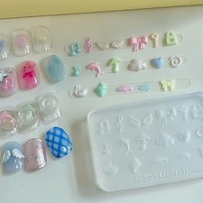 Cartoon Dolphin Bowknot Musical Note Silicone Nail Mold DIY Nail Art Decoration