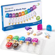 Mini Number Pops 31-40   Number Learning Toys,Montessori Color Matching Learning