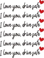 6pcs I Love You Drive Safe Rearview Mirror Decal, Drive Safe Sticker Funny Rear