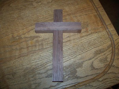 Wall Cross Wood Brown 8'' Handheld Decor Christ Cruz Catholic Plain Christian
