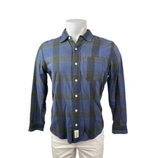 Abercrombie  Fitch Muscle Men's Blue Plaid Long Sleeve Button Down Shirt Top S