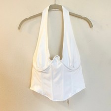 plunge cleavage Y2K Forever 21 Womens White W...