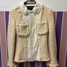 Tricot Comme Des Garcons Tweed Jacket Size S Round collar Front Pocket Used JP