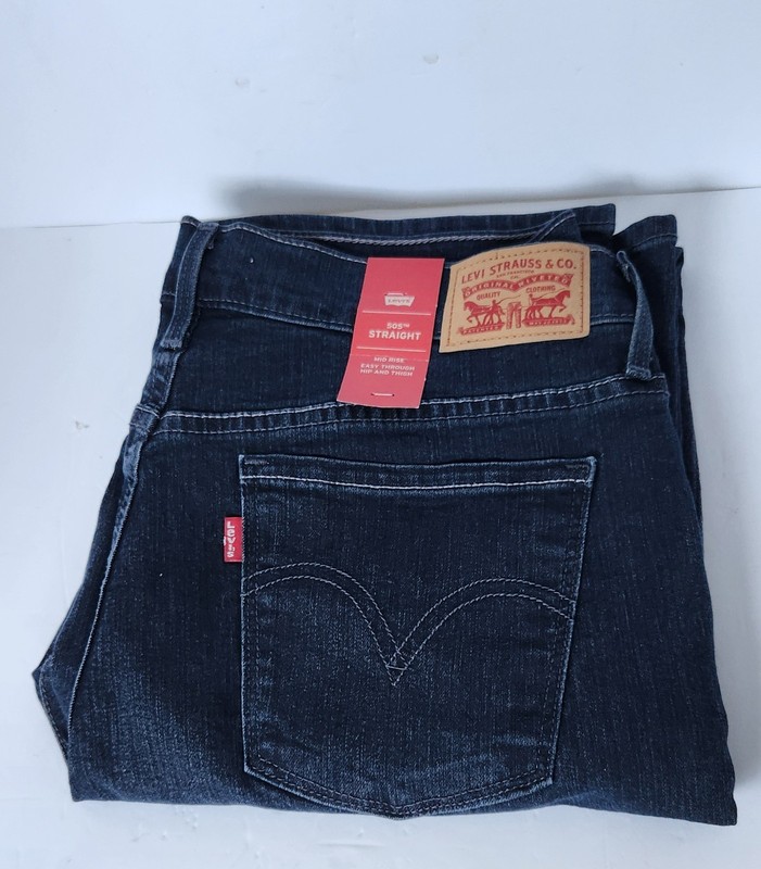 Levis 505 Woman's NWT Straight Leg Mid Rise Size 10S Red Tab Dark Blue 2016