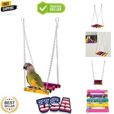 5pcs Pet Bird Parrot Parakeet Budgie Cockatiel Cage Hammock Swing Toy Hanging...