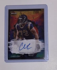 2024 Topps Finest Chris Long Auto Oil Spill /10 SSP No. FA-CL Rams