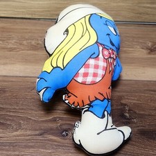 Vintage Smurfette Girl Smurf Stuffed Doll Double Sided 12 Inches