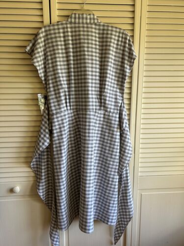 Robbie Bee Women's Grey Gingham Tie Waist Shirt Dress 6 NWT $88 Retail - Picture 13 of 18