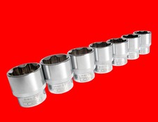 6 tlg. 1/2" Stecknuss 6-KANT SUPERLOCK Wellenprofil 26-27-29-30-31-32 mm NE