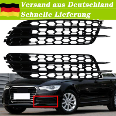 Paar Front stoßstange Nebelscheinwerfer Grill Für 2012-2015 Audi A6 C7 Glänzend