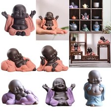 Small Cute Ceramic Smiling Maitreya Happy Buddha Statue Figurine