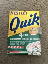 Vintage 1965 Nestle's Quik Christmas Cards Advertising Premium Coloring Contest