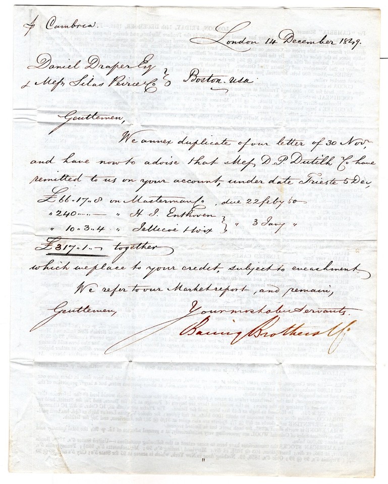 1849 London England Stampless Steamer Cambria to Boston MA eBay