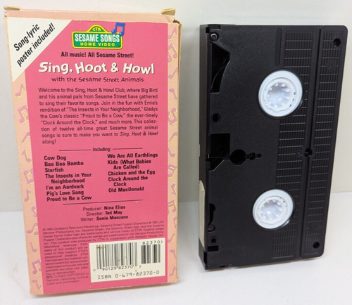 Sesame Street Sing Hoot & Howl 1991 VHS Tape W/ Lyric Poster - Picture 6 of 17