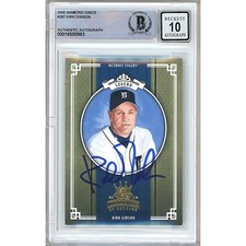 Kirk Gibson Signed 2005 Donruss Diamond Kings #287 Tigers BAS BGS Auto 10 Slab