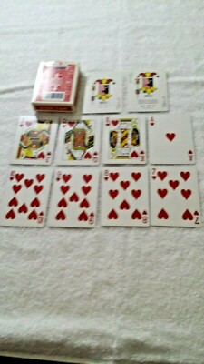 Vintage Hoyle Nevada Finish, Plastic Coasted, Red Backed Poker Playing Cards