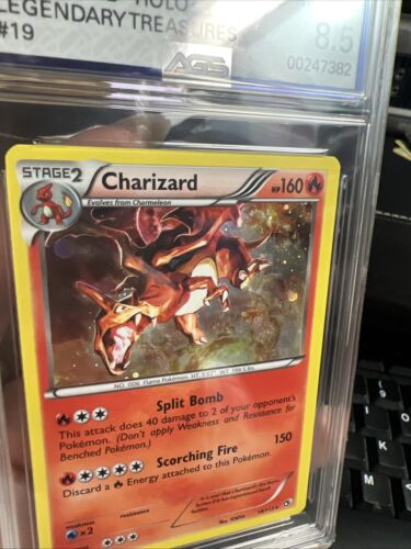 2013 Pokemon BW Legendary Treasures Charizard COSMOS HOLO #19 Graded AGS 8.5 - Picture 2 of 4